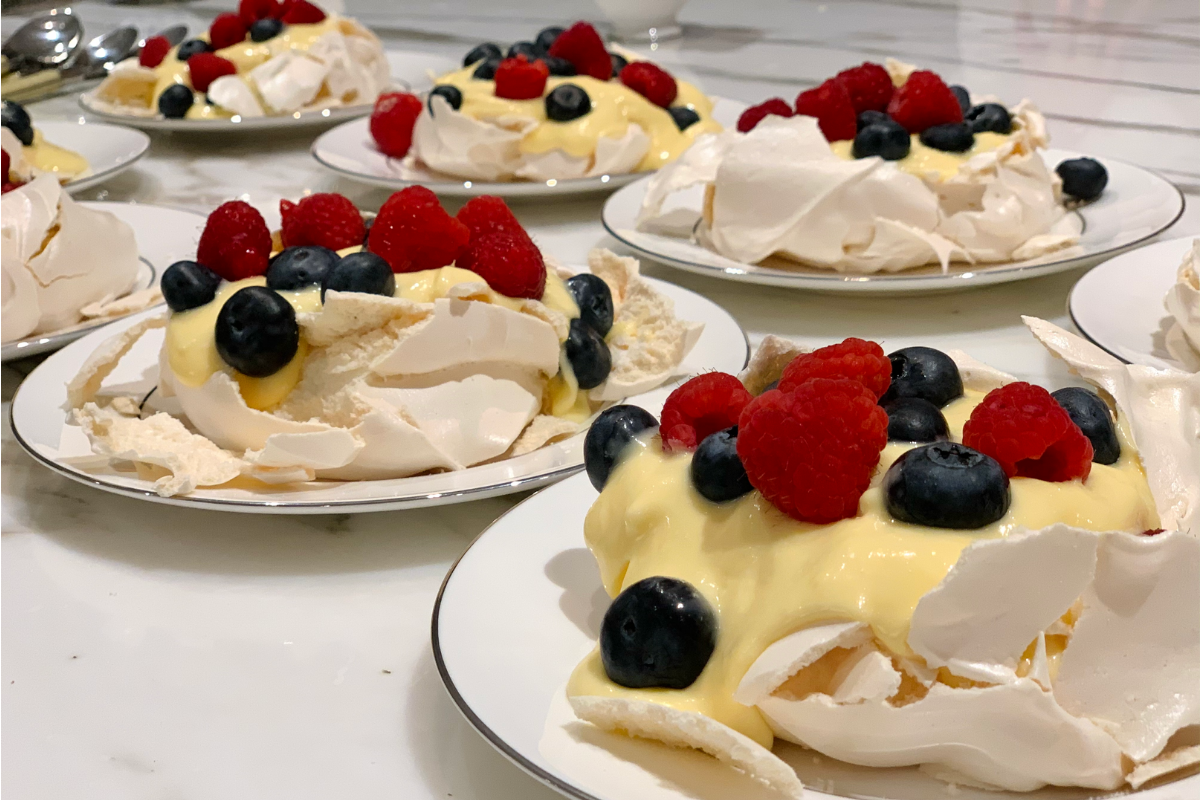 Lemon Curd with Mini Pavlovas. A Dairy Free, Gluten Free Christmas Dessert